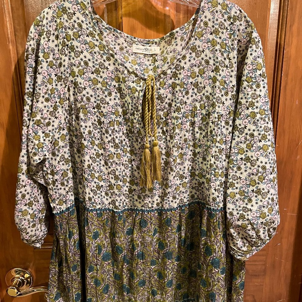 Natural Life Boho Floral Maxi Dress Size Large